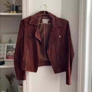 rust suede biker jacket